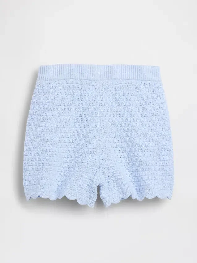 Pantaloncini con orlo smerlato all'uncinetto per neonato & bebè