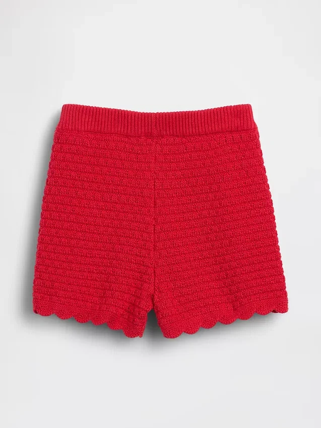 Pantaloncini con orlo smerlato all'uncinetto per neonato & bebè