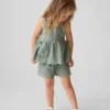 Pantaloncini con orlo traforato e elastico in vita per neonato & bebè