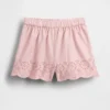 Pantaloncini con orlo traforato e elastico in vita per neonato & bebè