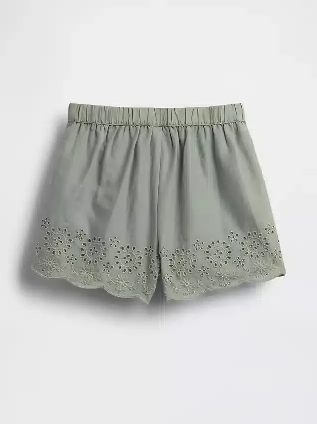 Pantaloncini con orlo traforato e elastico in vita per neonato & bebè