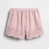 Pantaloncini con orlo traforato e elastico in vita per neonato & bebè