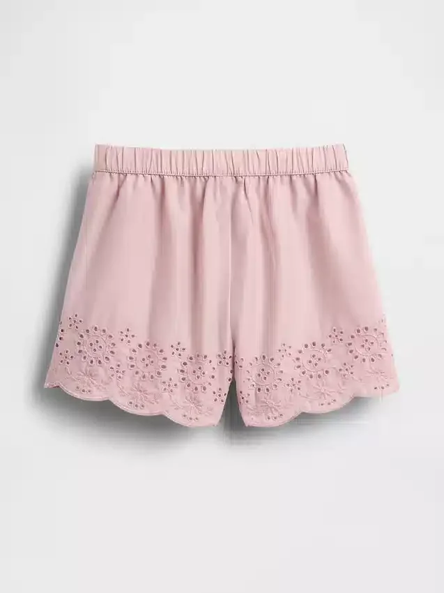 Pantaloncini con orlo traforato e elastico in vita per neonato & bebè