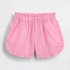 Pantaloncini con volant a forma di delfino in misto lino e cotone per neonato & bebè