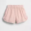 Pantaloncini con volant a forma di delfino in misto lino e cotone per neonato & bebè