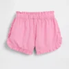 Pantaloncini con volant a forma di delfino in misto lino e cotone per neonato & bebè