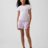 Pantaloncini da bambino in garza di cotone con orlo a farfalla