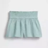 Pantaloncini da bambino in garza di cotone con orlo a farfalla