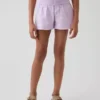 Pantaloncini da bambino in garza di cotone con orlo a farfalla