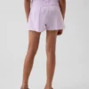 Pantaloncini da bambino in garza di cotone con orlo a farfalla