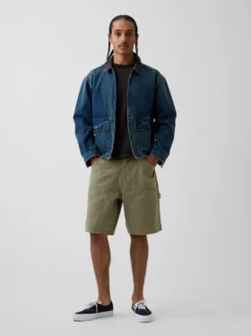 Pantaloncini da carpentiere in denim dal taglio ampio da 9"