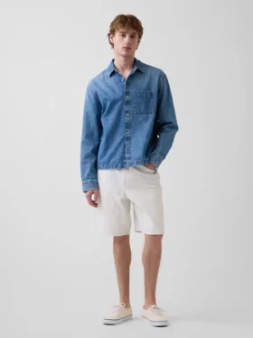 Pantaloncini da carpentiere in denim dal taglio ampio da 9"