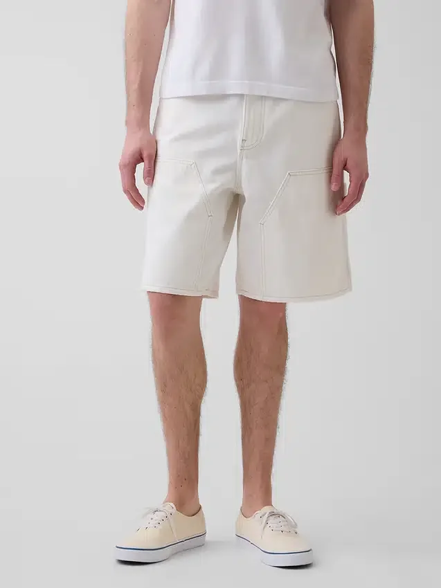 Pantaloncini da carpentiere in denim dal taglio ampio da 9"