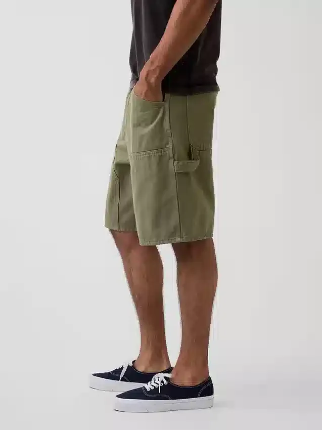 Pantaloncini da carpentiere in denim dal taglio ampio da 9"