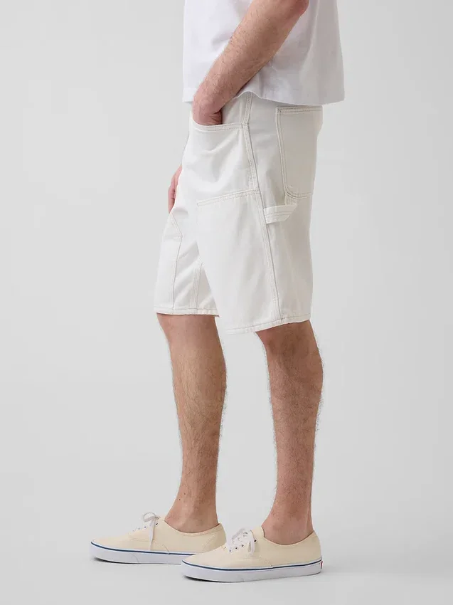 Pantaloncini da carpentiere in denim dal taglio ampio da 9"