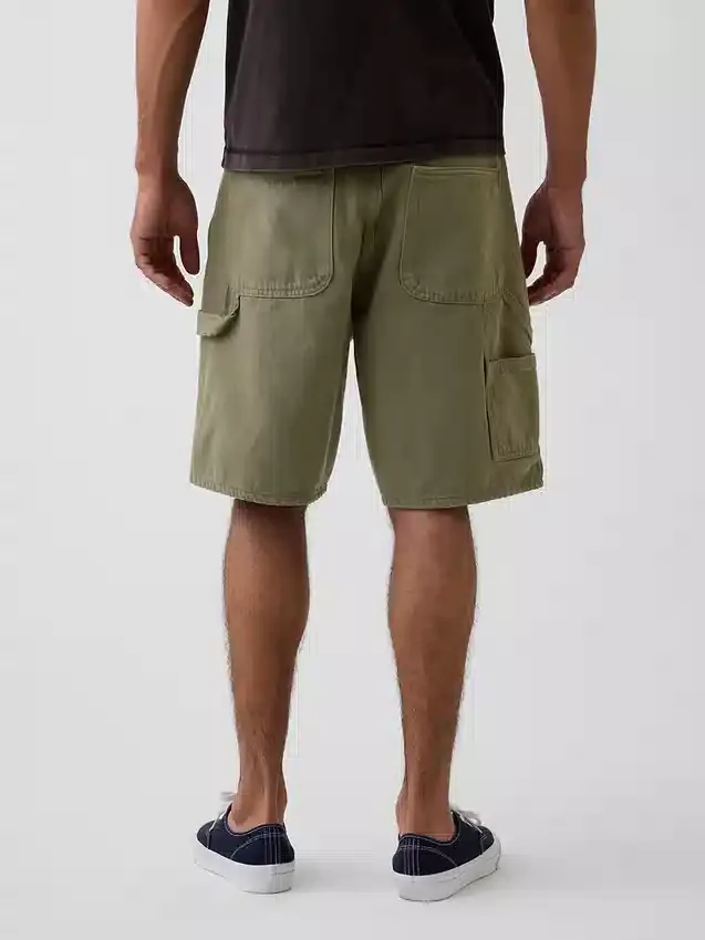 Pantaloncini da carpentiere in denim dal taglio ampio da 9"