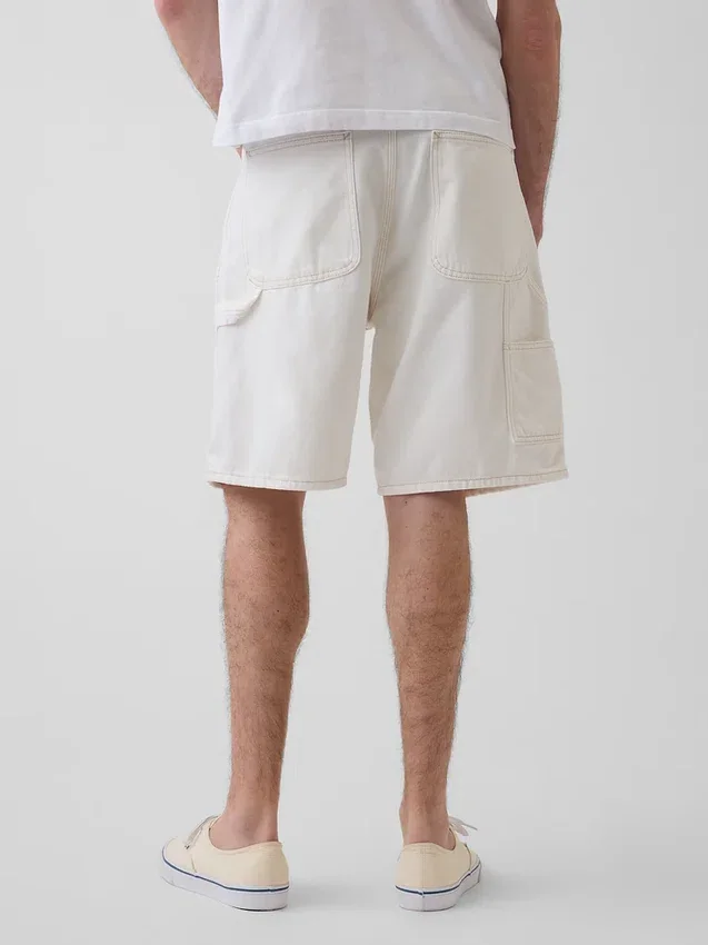 Pantaloncini da carpentiere in denim dal taglio ampio da 9"