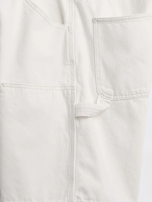 Pantaloncini da carpentiere in denim dal taglio ampio da 9"