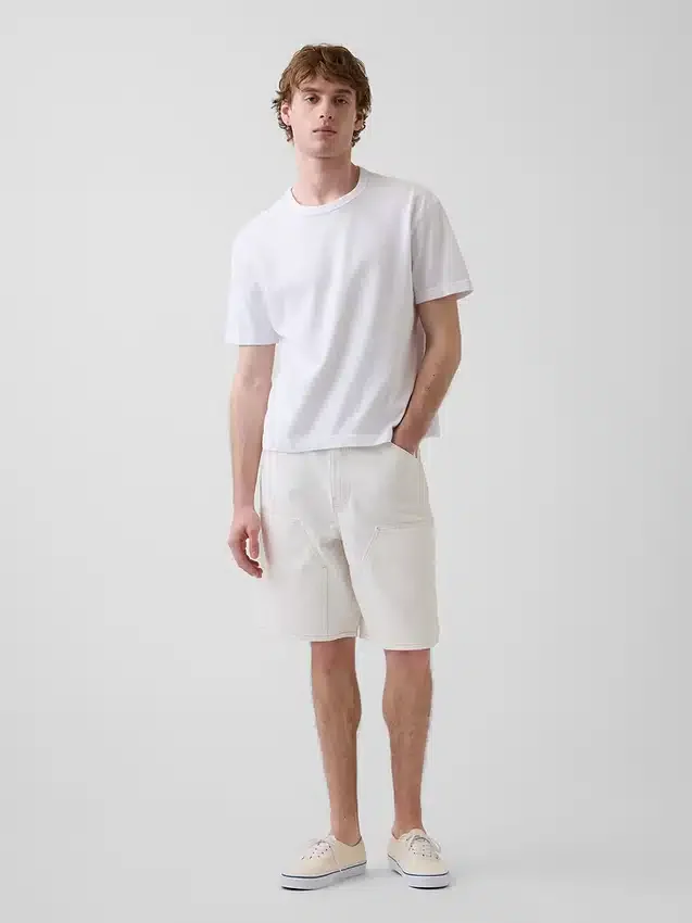Pantaloncini da carpentiere in denim dal taglio ampio da 9"