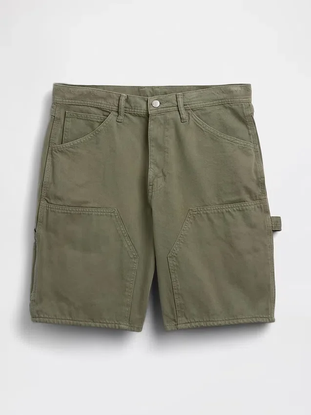 Pantaloncini da carpentiere in denim dal taglio ampio da 9"