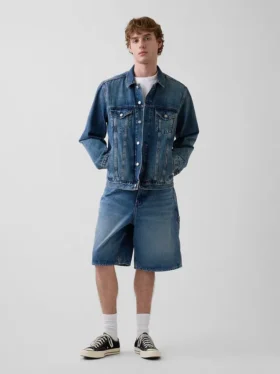 Pantaloncini da carpentiere in denim larghi da 10,5"