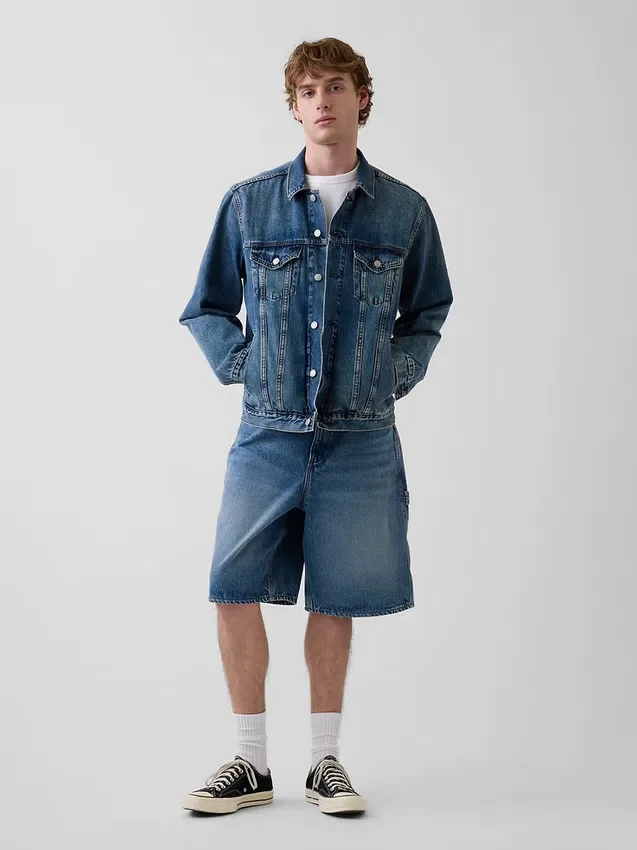 Pantaloncini da carpentiere in denim larghi da 10,5"