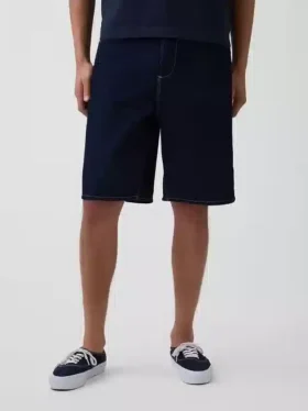Pantaloncini da carpentiere in denim larghi da 10,5″