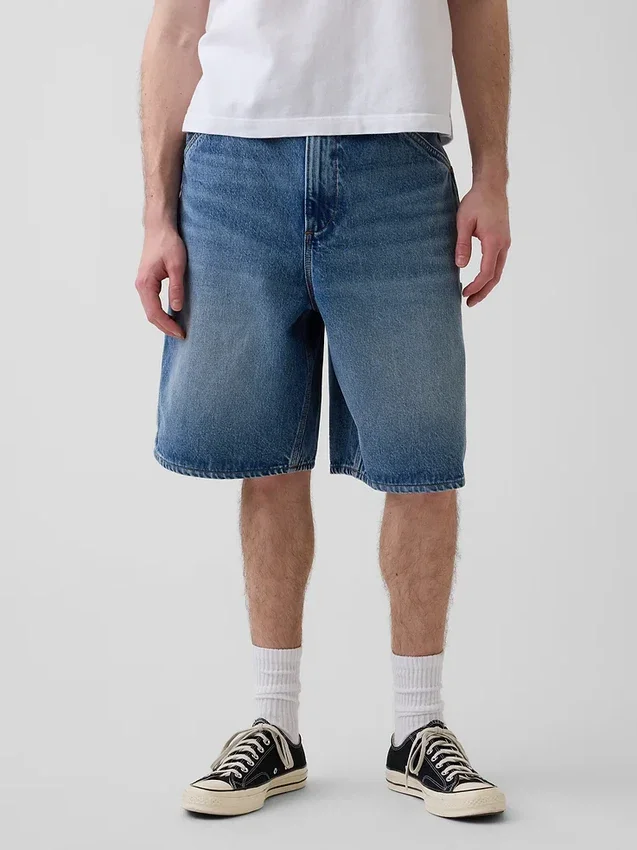 Pantaloncini da carpentiere in denim larghi da 10,5"