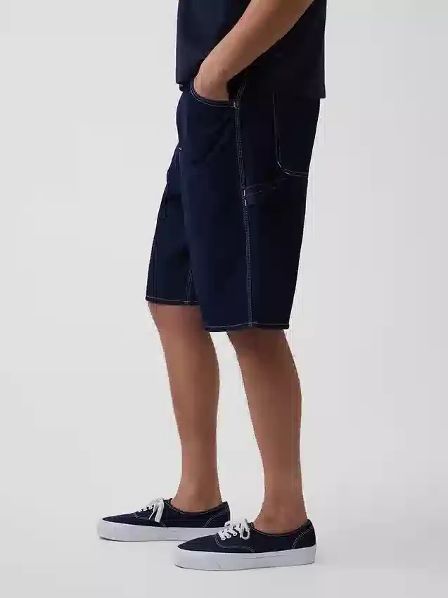 Pantaloncini da carpentiere in denim larghi da 10,5"