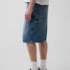 Pantaloncini da carpentiere in denim larghi da 10,5"