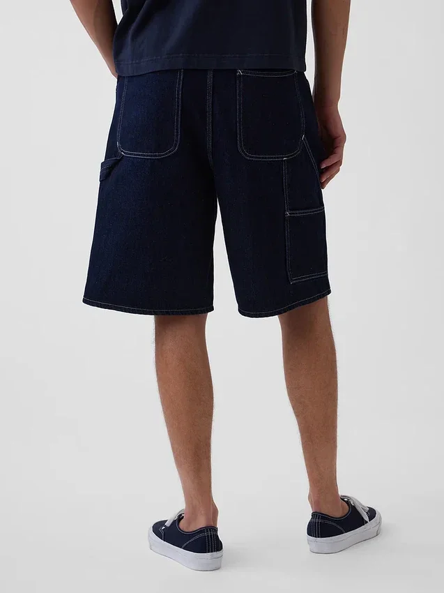Pantaloncini da carpentiere in denim larghi da 10,5"