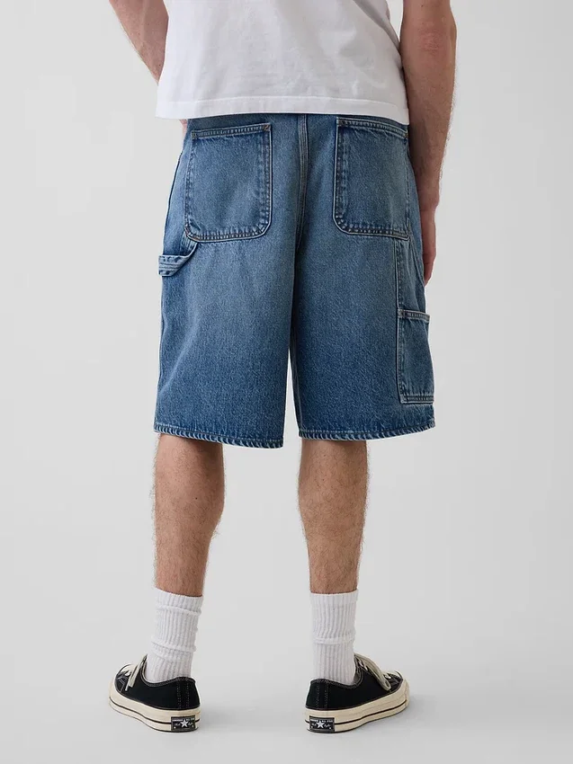 Pantaloncini da carpentiere in denim larghi da 10,5"