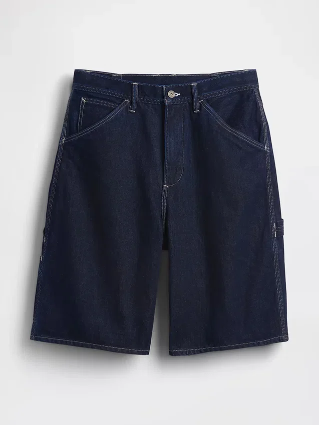 Pantaloncini da carpentiere in denim larghi da 10,5"