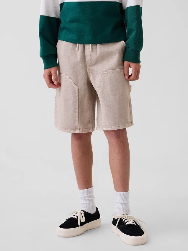 Pantaloncini da carpentiere in denim larghi e comodi stile anni ’90 per bambini