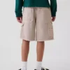 Pantaloncini da carpentiere in denim larghi e comodi stile anni ’90 per bambini