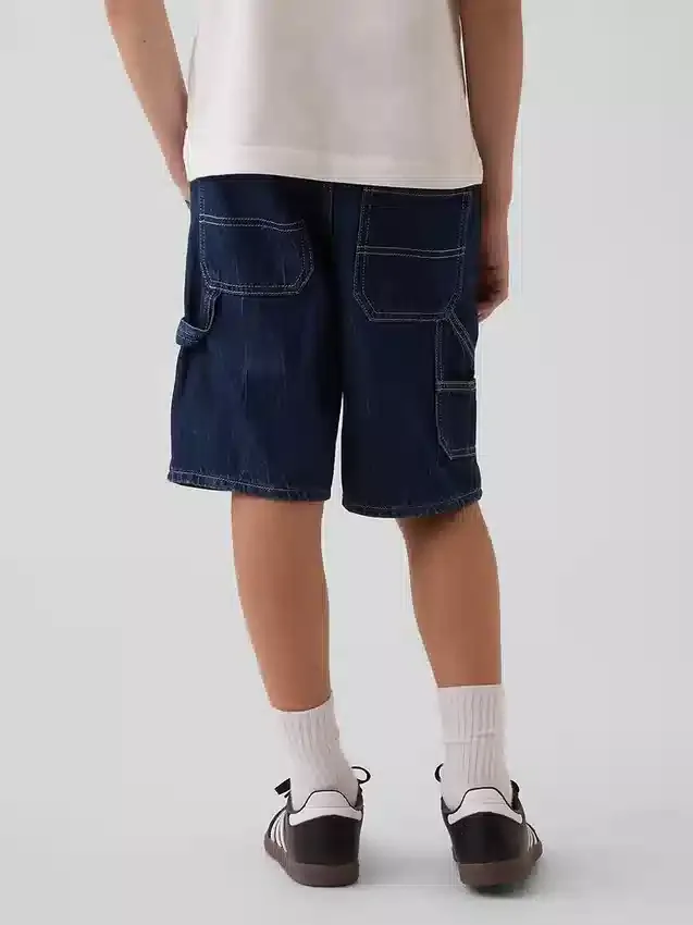 Pantaloncini da carpentiere in denim larghi e comodi stile anni ’90 per bambini