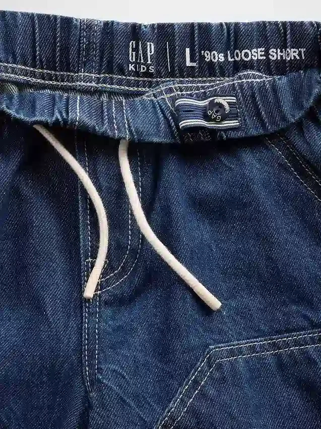 Pantaloncini da carpentiere in denim larghi e comodi stile anni ’90 per bambini