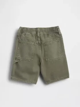 Pantaloncini da carpentiere in denim ultra morbido con chiusura a elastico per Neonato & Bebè