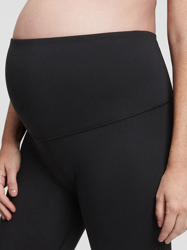Pantaloncini da ciclismo premaman in tessuto riciclato con pannello intero