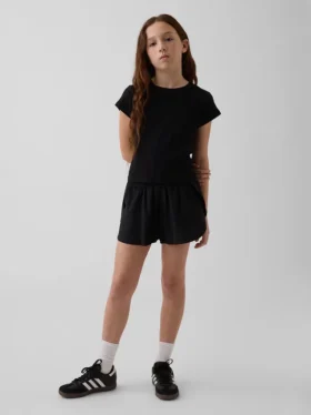 Pantaloncini da corsa a secco rapido con orlo a farfalla per bambini