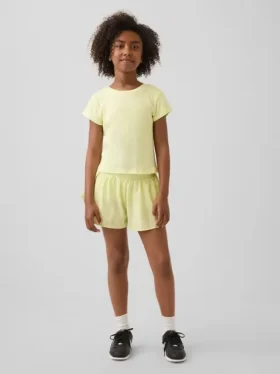 Pantaloncini da corsa a secco rapido con orlo a farfalla per bambini