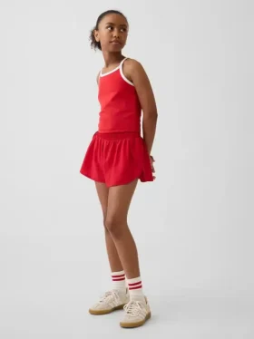 Pantaloncini da corsa a secco rapido con orlo a farfalla per bambini