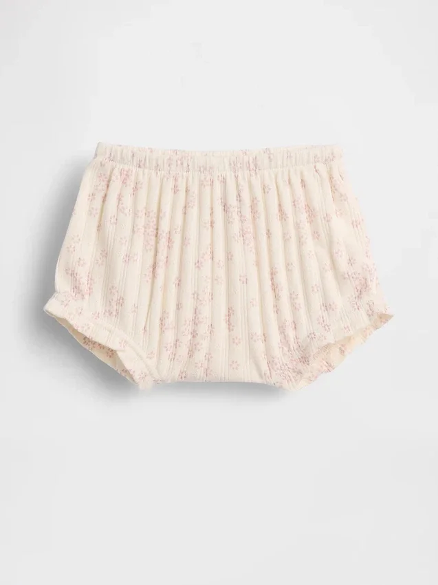 Pantaloncini da neonato "Baby First Favorites" a righe pointelle con motivo floreale