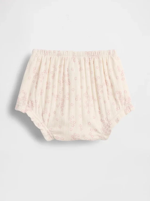 Pantaloncini da neonato "Baby First Favorites" a righe pointelle con motivo floreale