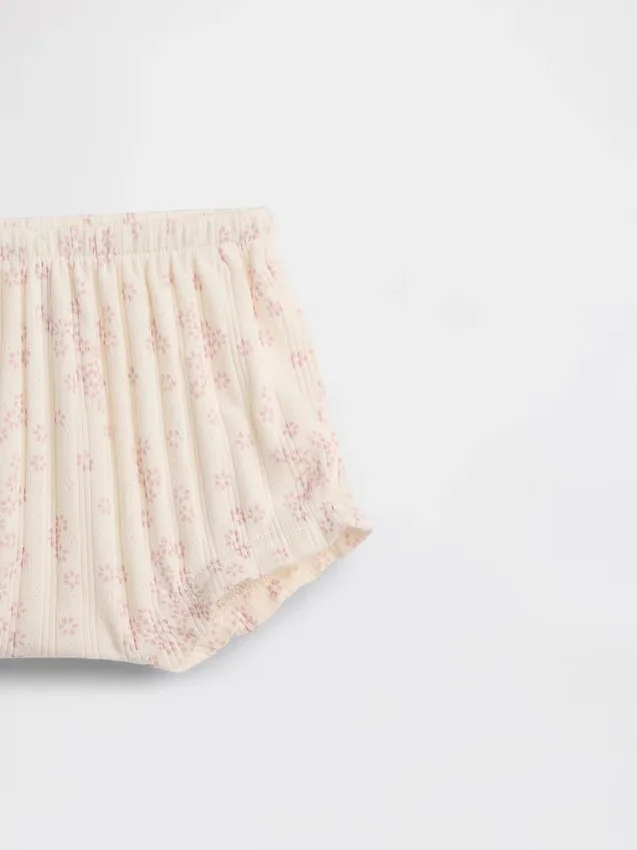 Pantaloncini da neonato "Baby First Favorites" a righe pointelle con motivo floreale