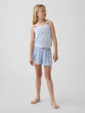 Pantaloncini da pigiama a costine riciclati per bambini