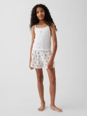 Pantaloncini da pigiama a costine riciclati per bambini