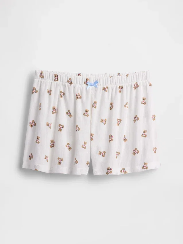Pantaloncini da pigiama a costine riciclati per bambini