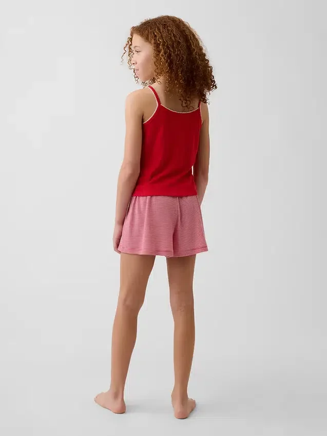 Pantaloncini da pigiama a costine riciclati per bambini