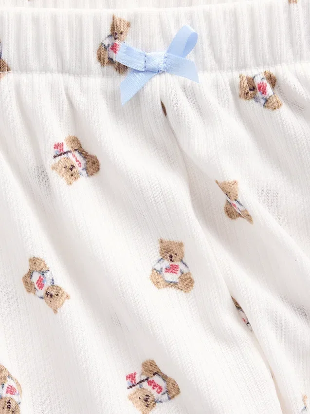 Pantaloncini da pigiama a costine riciclati per bambini